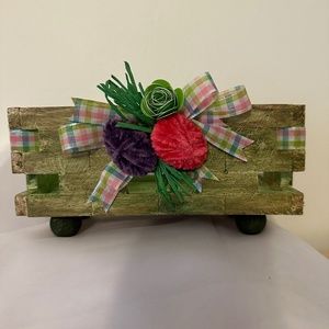 Wooden Easter basket can hold anything examples salt pepper shakers etc